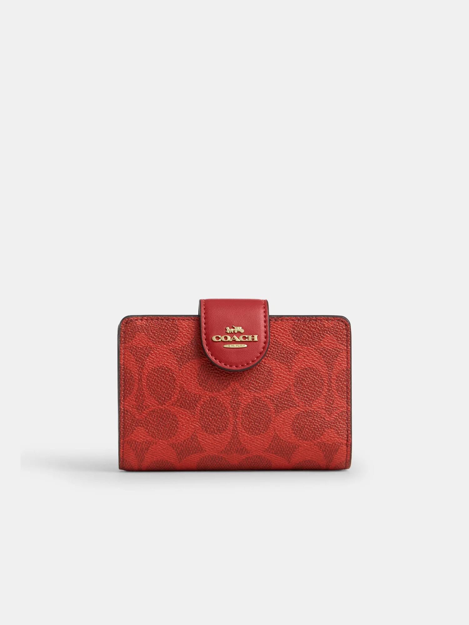Средний кошелёк Coach на кнопке с фирменным принтом — 15