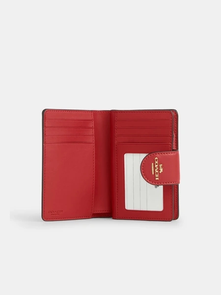 Средний кошелёк Coach на кнопке с фирменным принтом