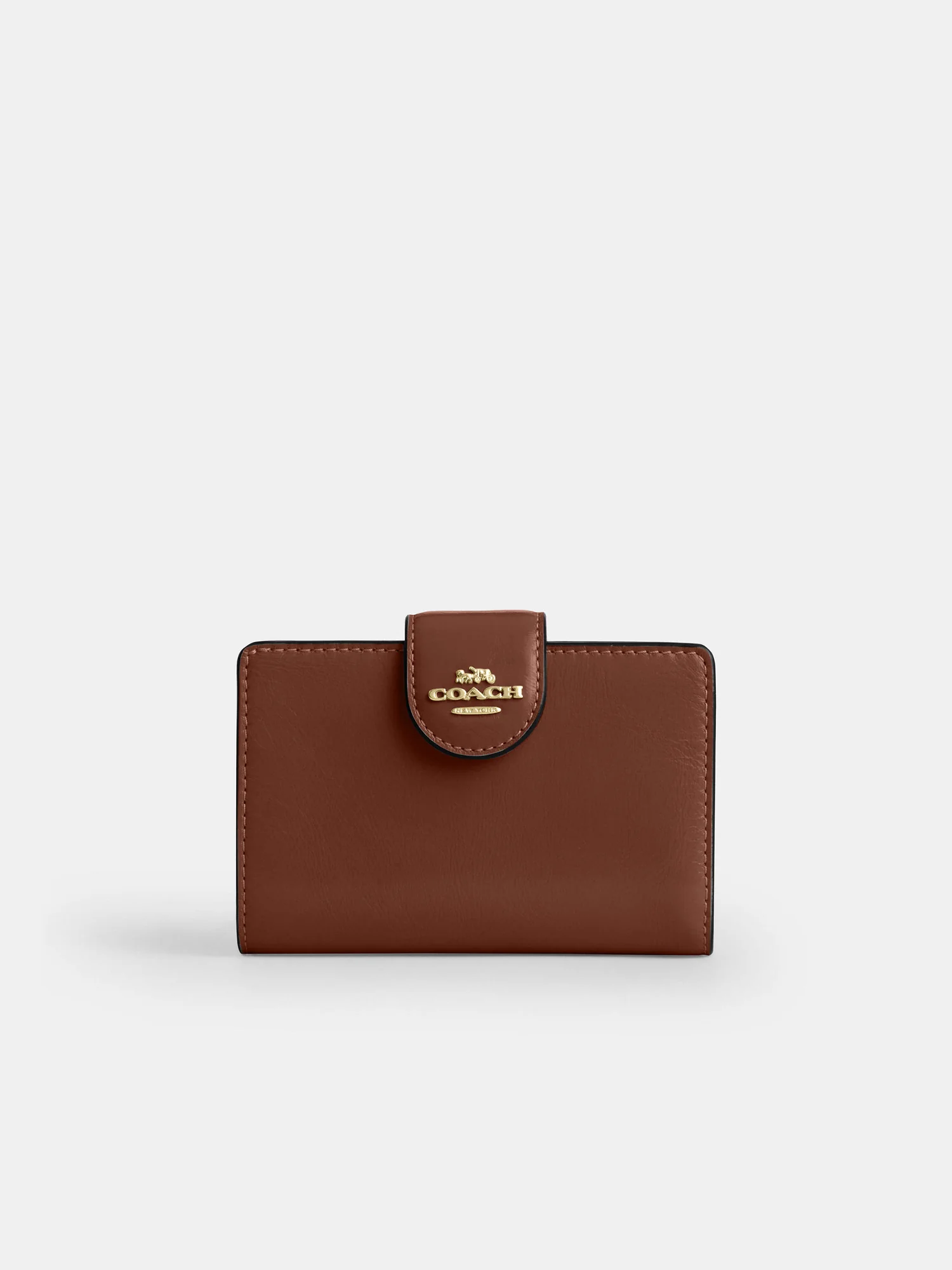 Кожаный кошелёк Coach среднего размера на молнии — 15