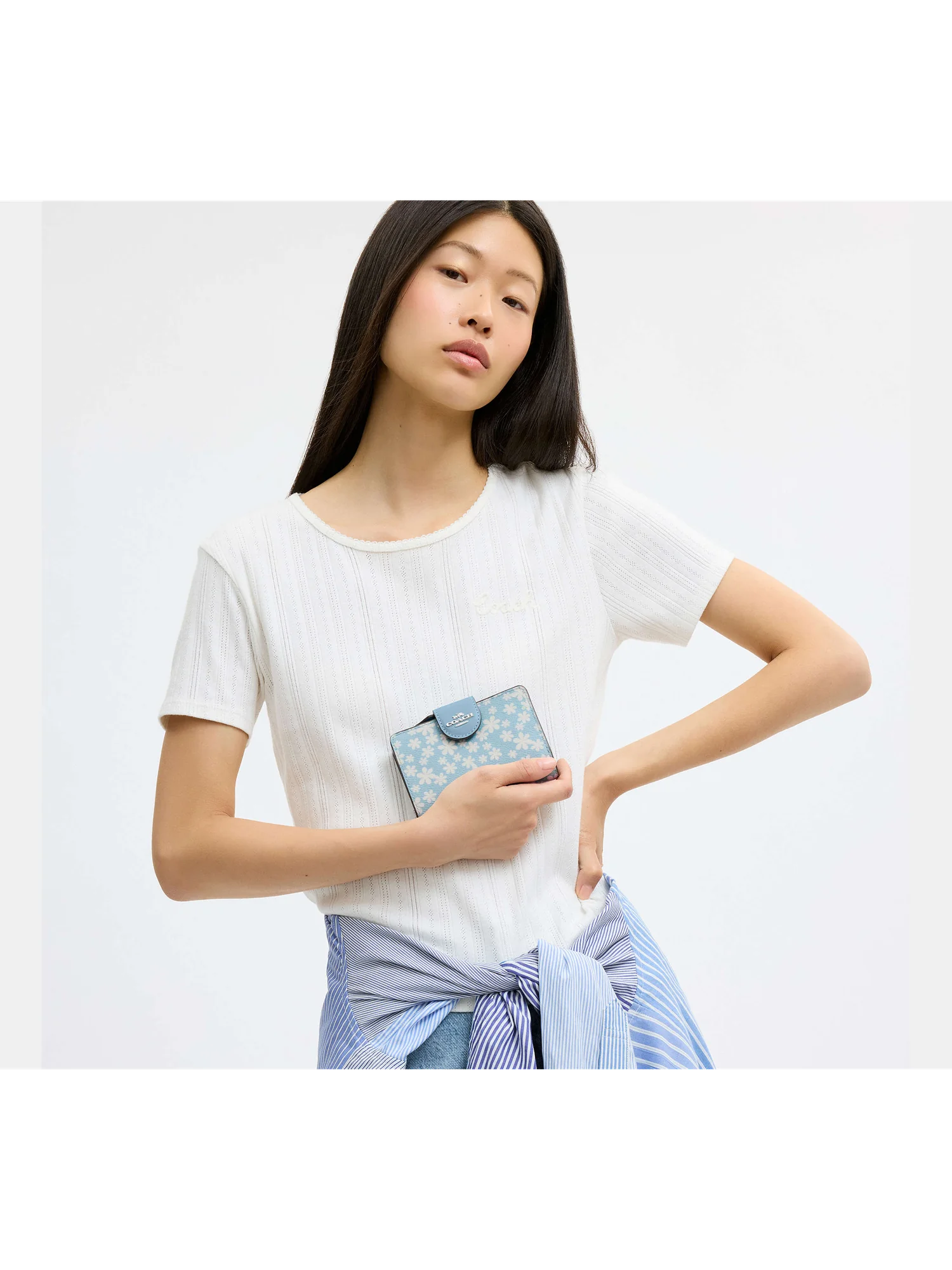 Кошелёк Coach Medium Corner Zip с цветочным принтом — 12