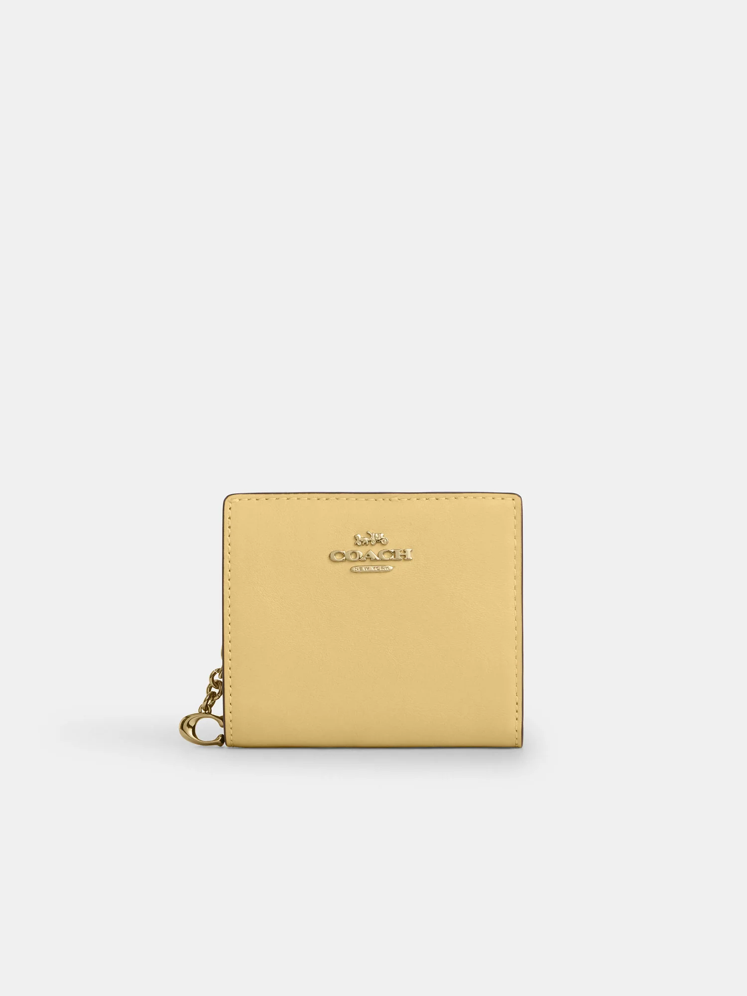 Кожаный кошелёк на кнопке Coach с брелоком — 11