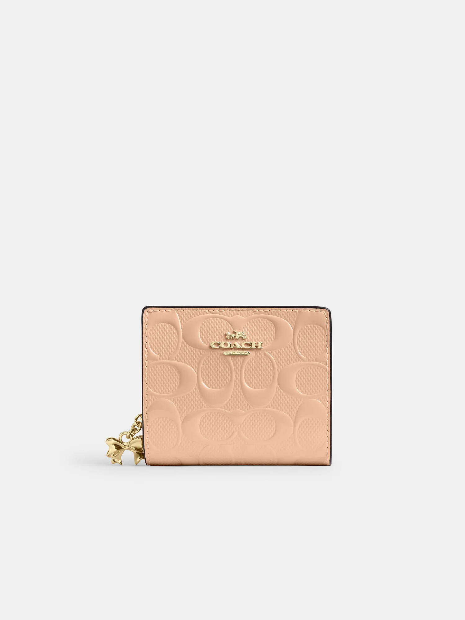 Кошелёк Coach на кнопке из фирменной кожи с подвеской — 7