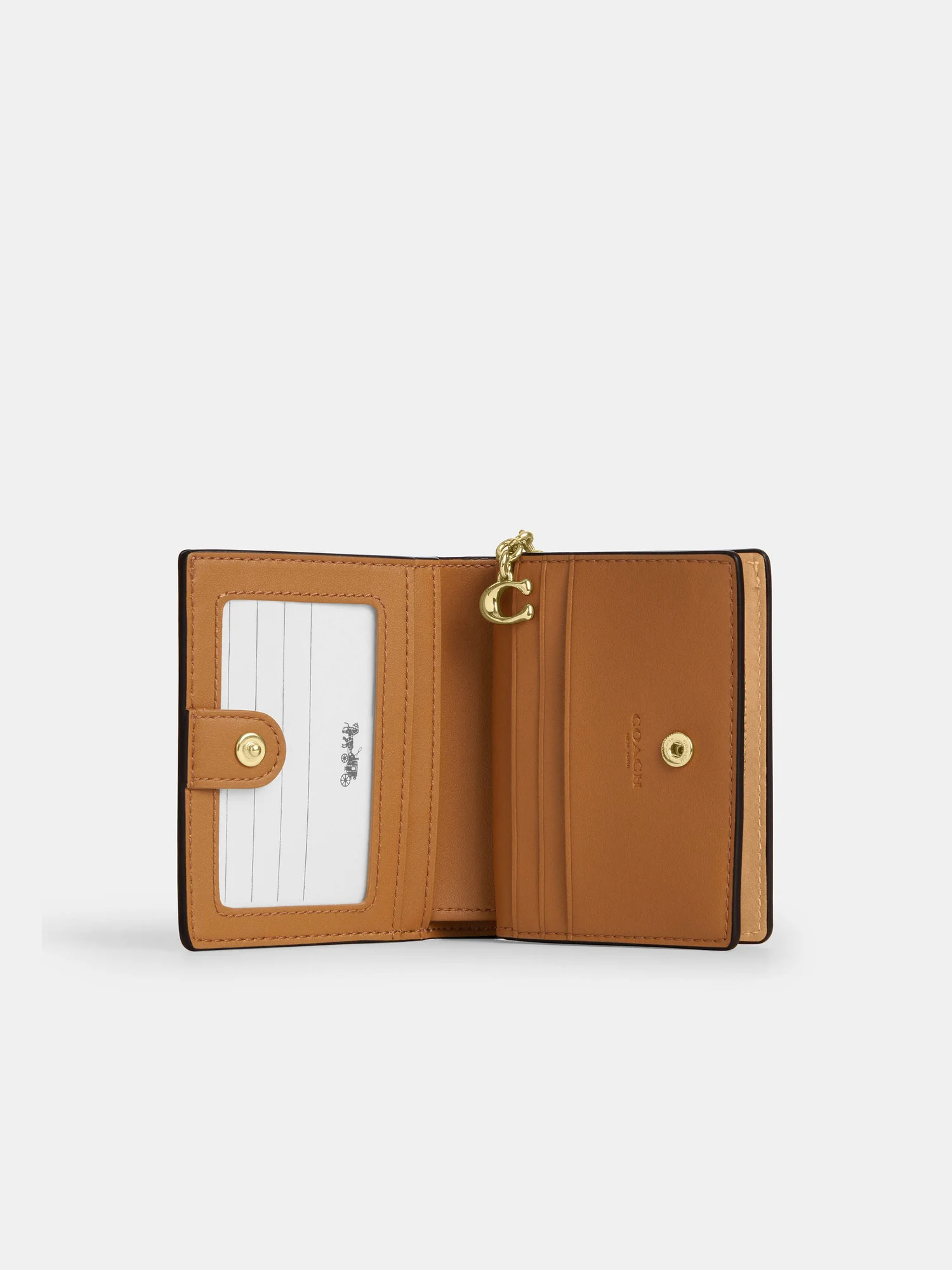 Кожаный кошелёк на кнопке Coach с цветочным принтом — 5