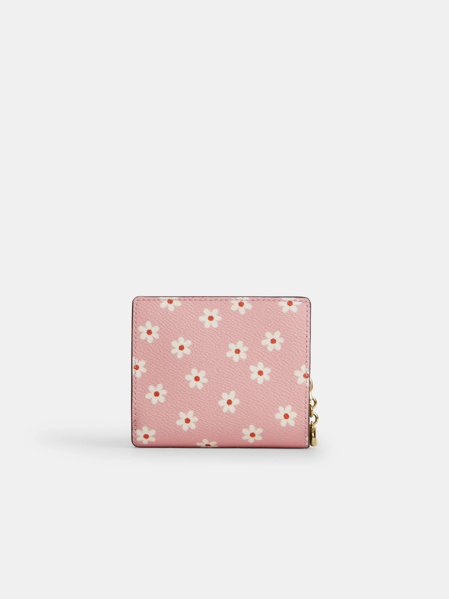 Кожаный кошелёк на кнопке Coach с цветочным принтом — 6