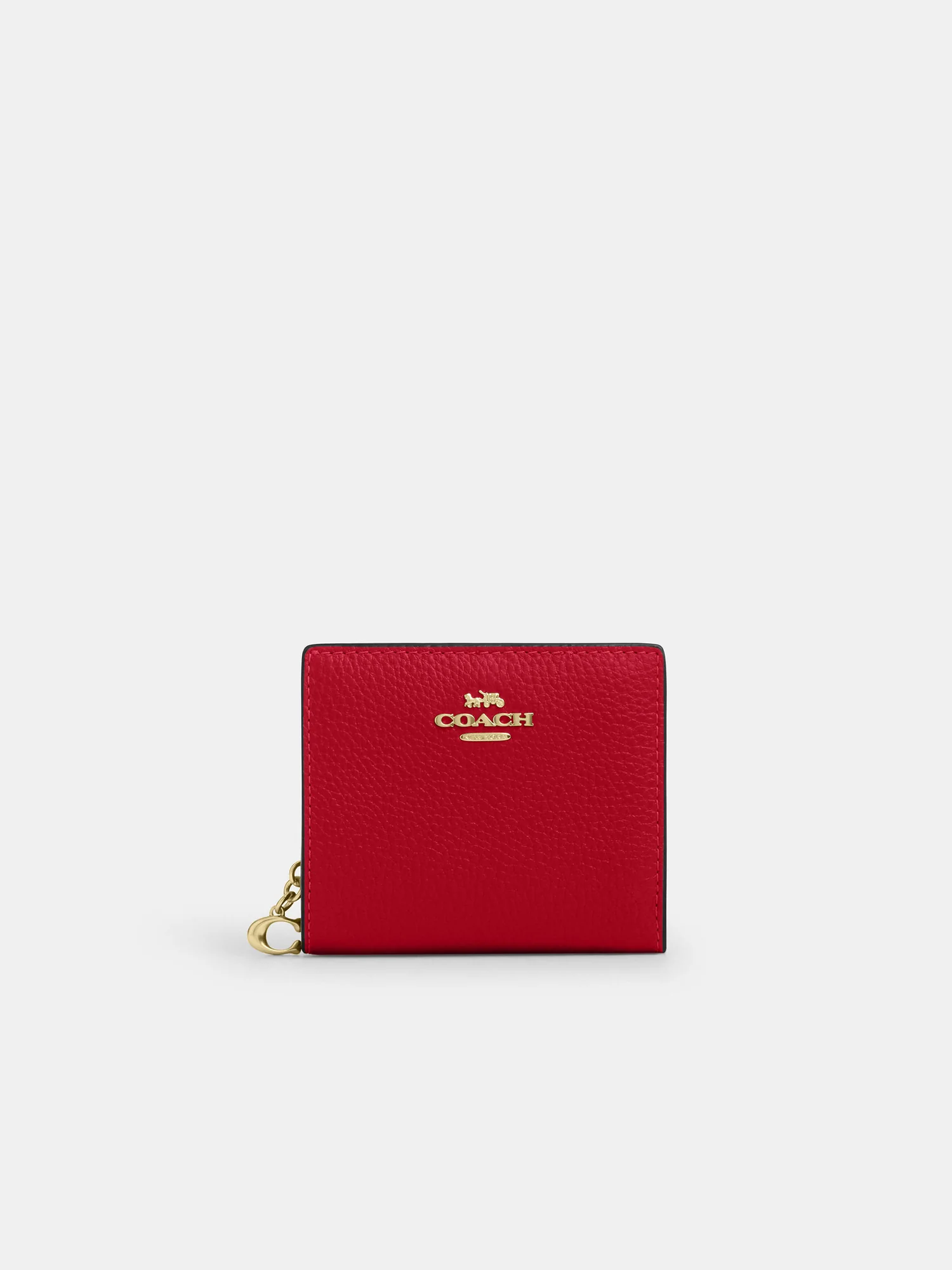 Кошелёк на кнопке Coach красный — 3
