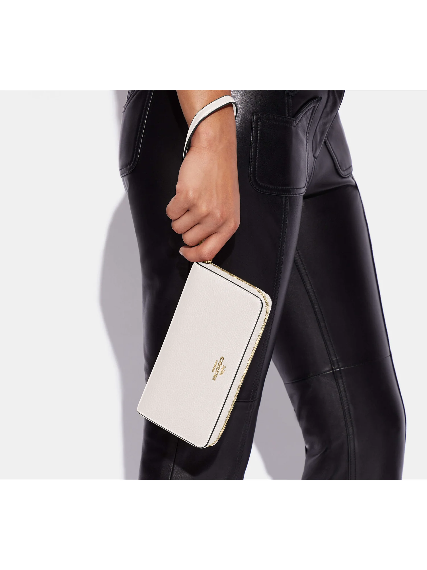Длинный кошелёк на молнии Coach белый — 10
