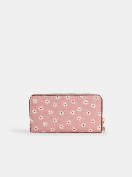 Длинный кошелек Coach на молнии с цветочным принтом