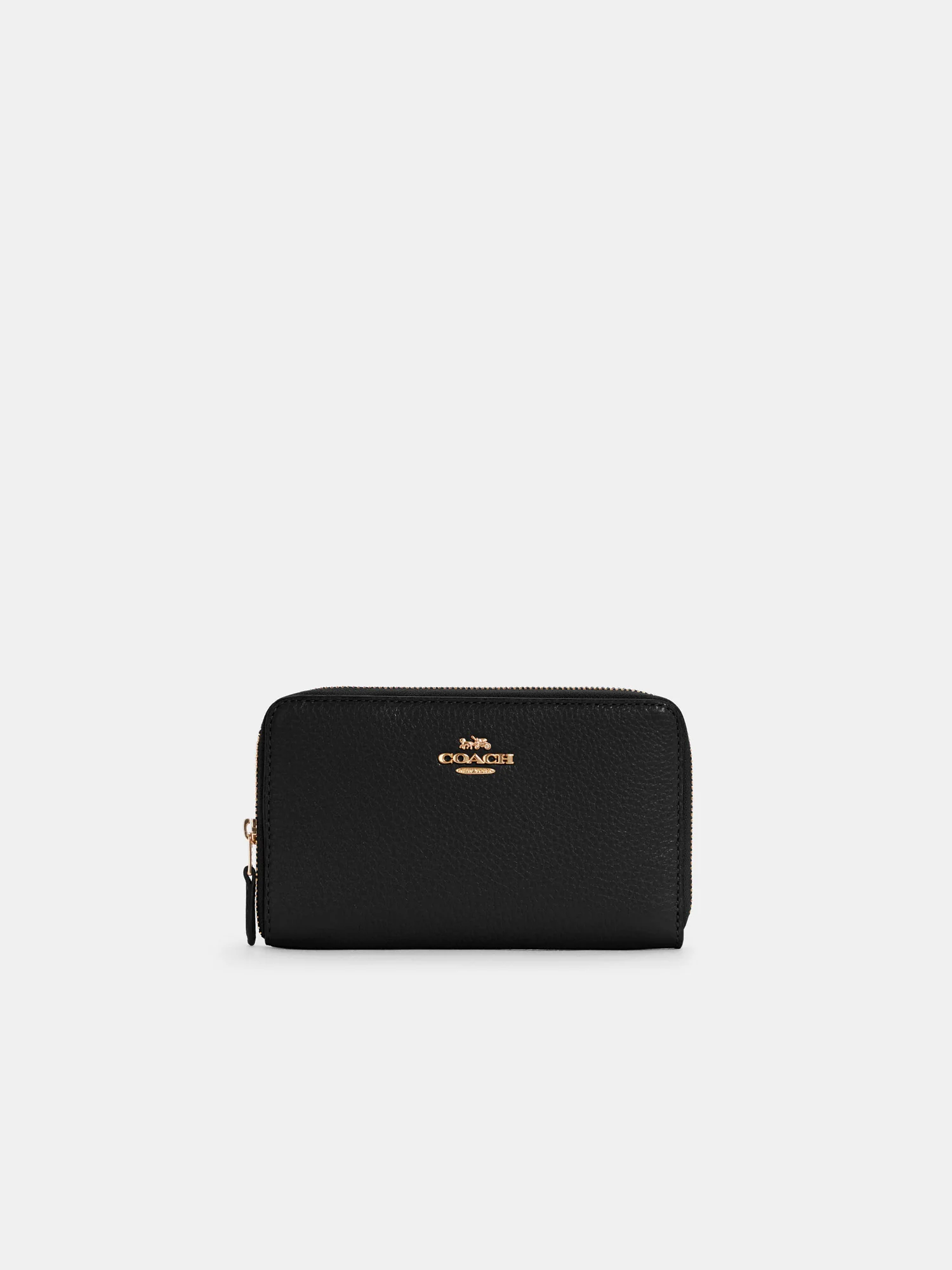 Кошелёк на молнии Coach среднего размера чёрный — 1