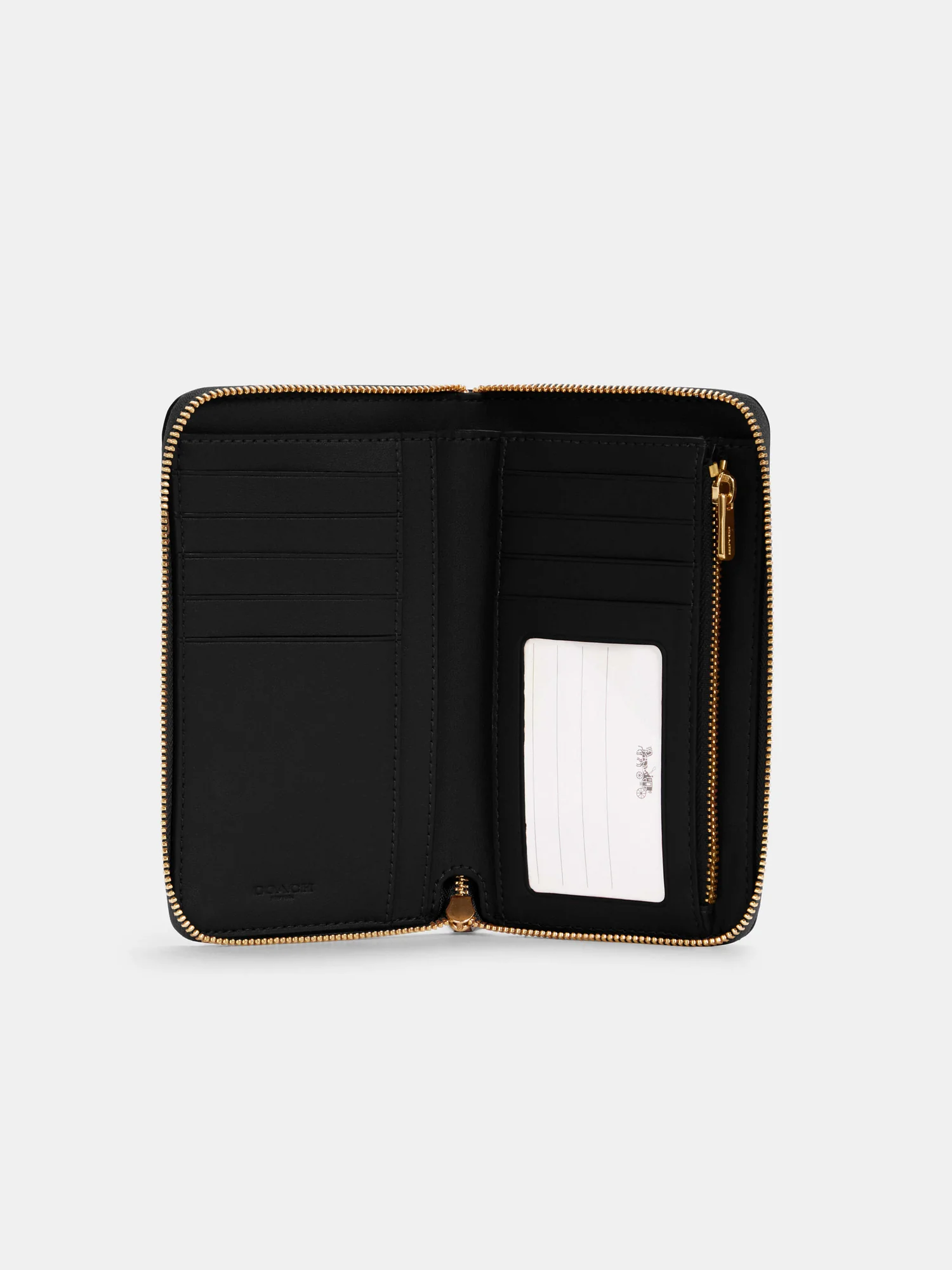 Кошелёк на молнии Coach среднего размера чёрный — 2