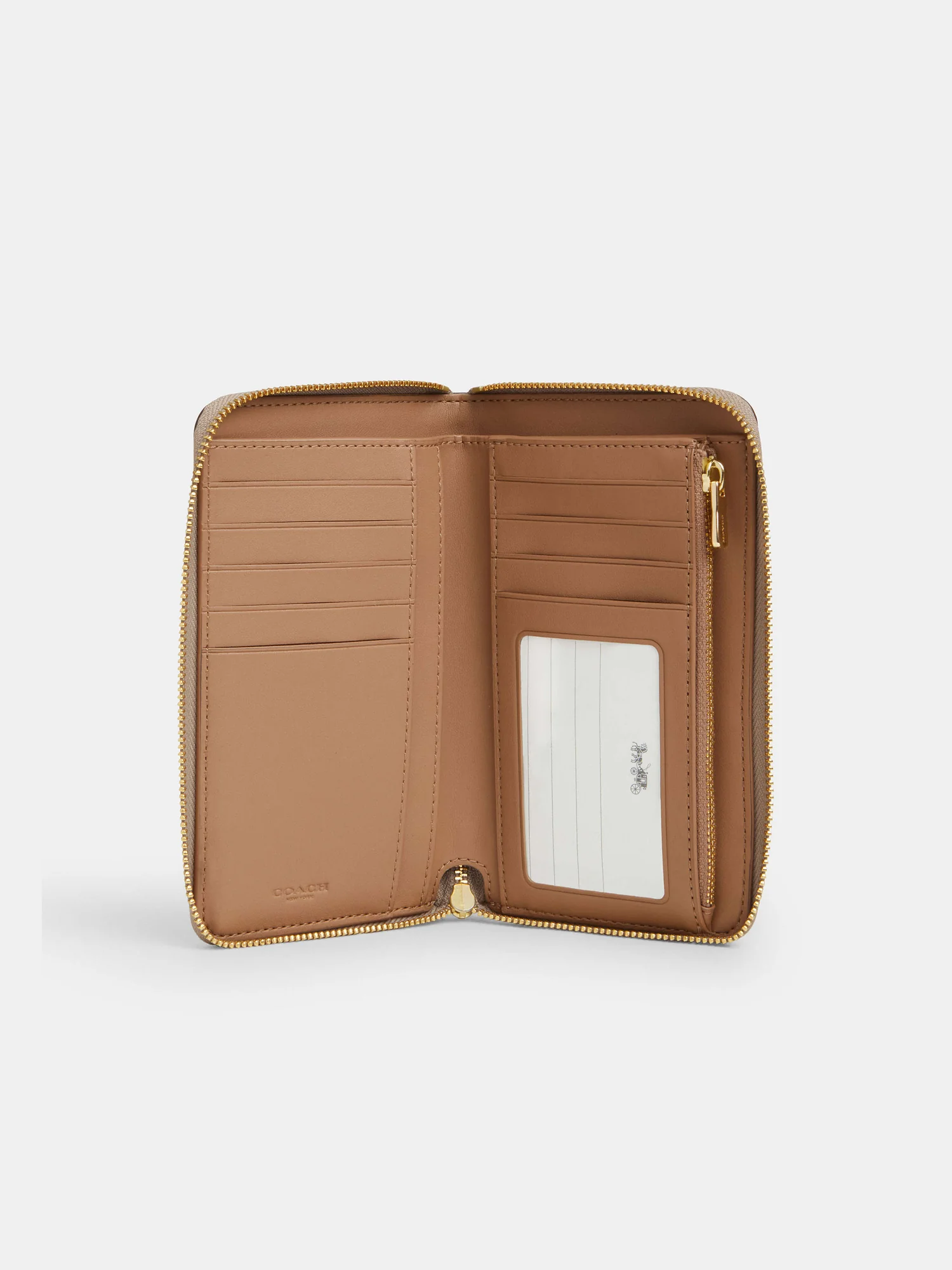 Средний кошелёк Coach на молнии с окошком для документов — 4