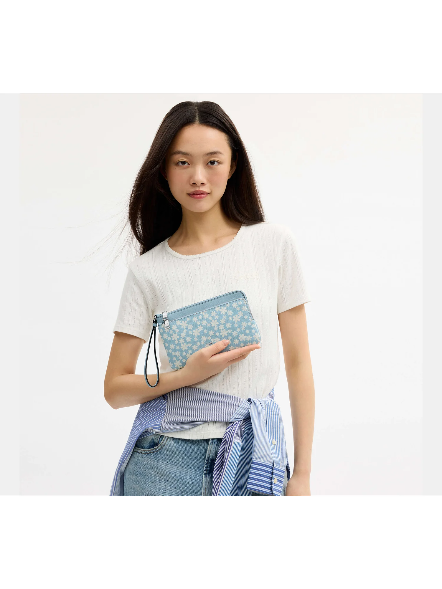 Кошелёк-ремешок с двойной молнией и цветочным принтом — 9