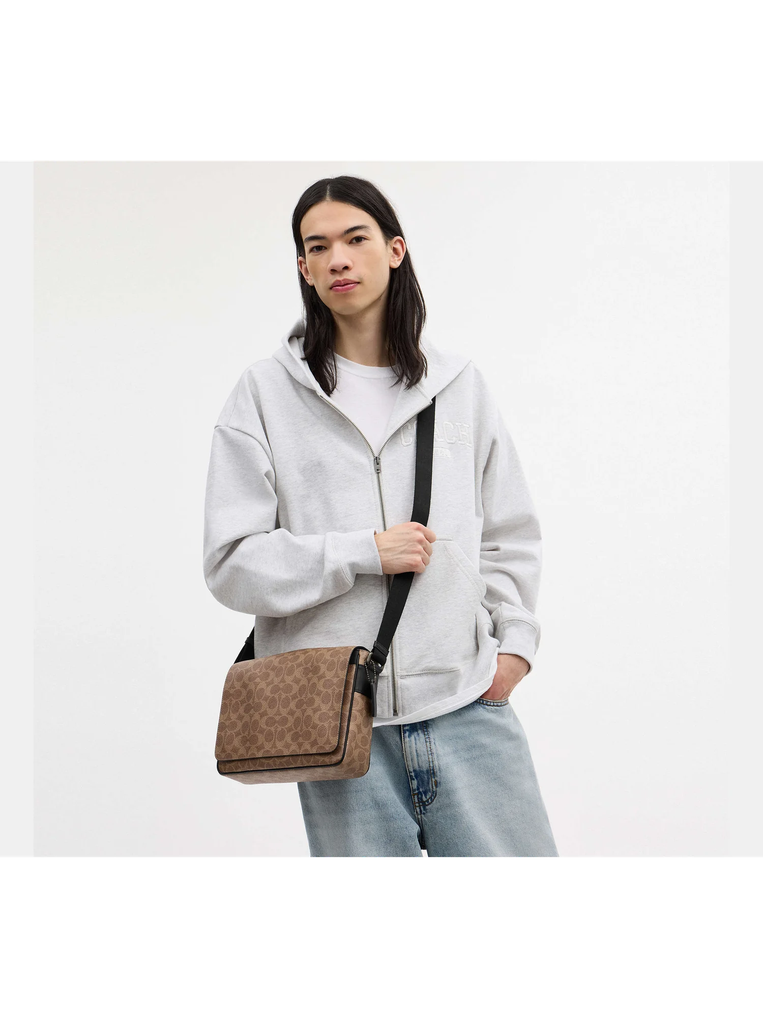 Сумка-мессенджер Coach Jack из фирменного текстиля — 7