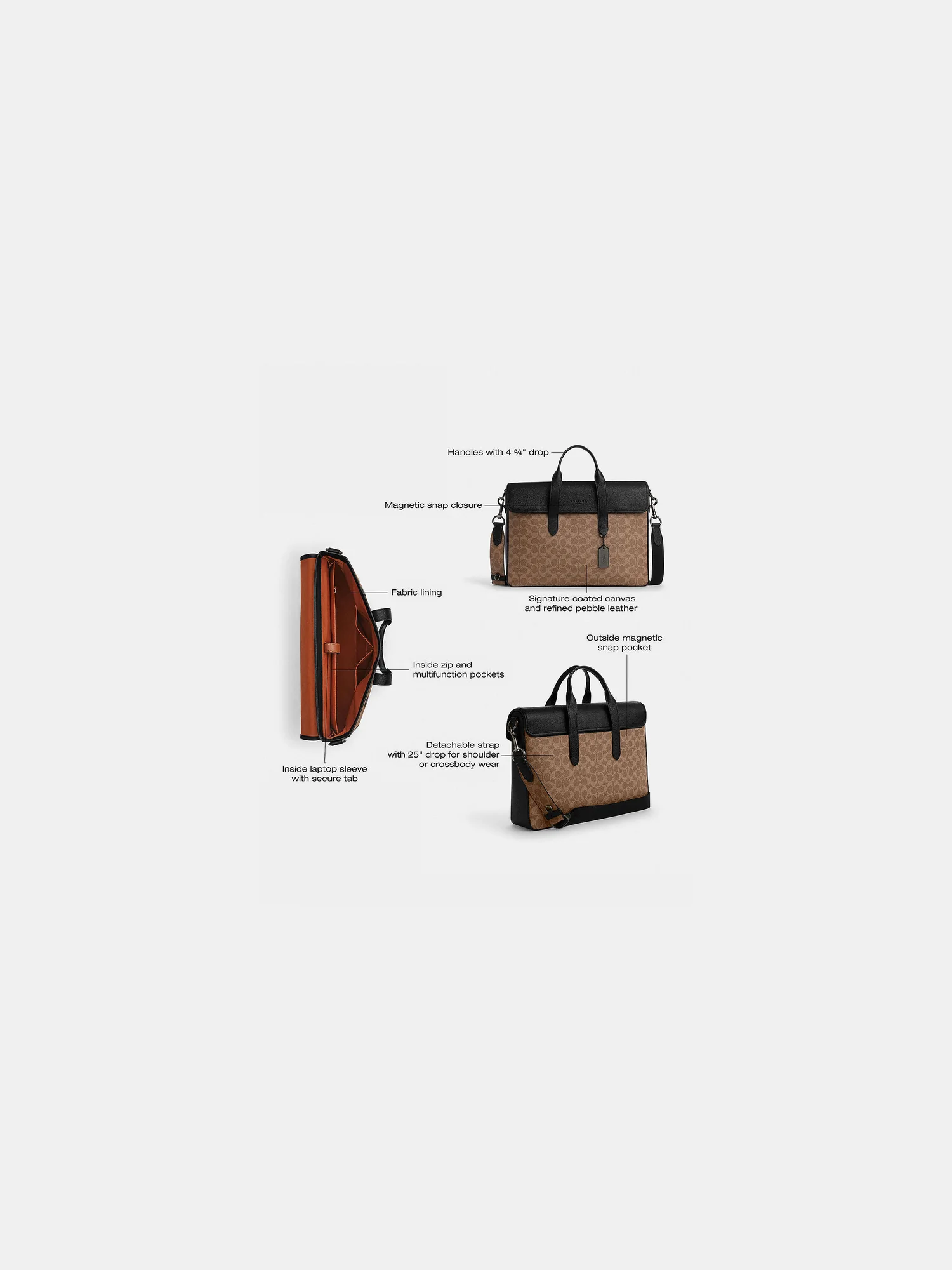 Сумка-портфель Coach Sullivan из сигнатурного канваса — 11