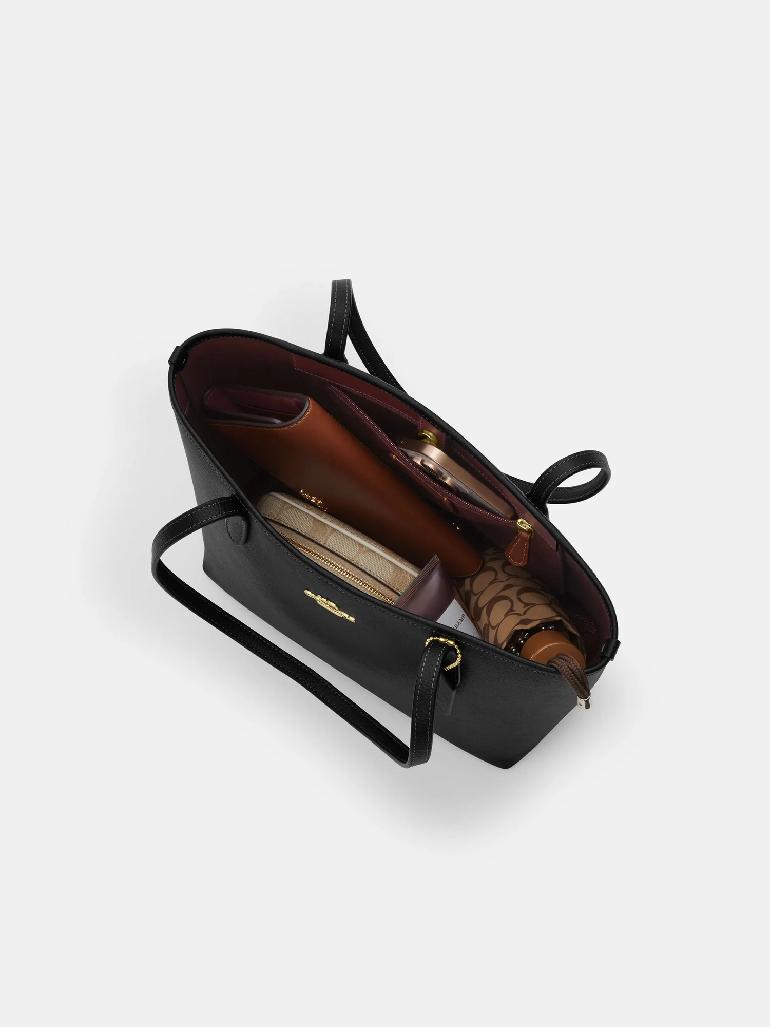 Сумка-тоут Coach Medium City из зернёной кожи — 17