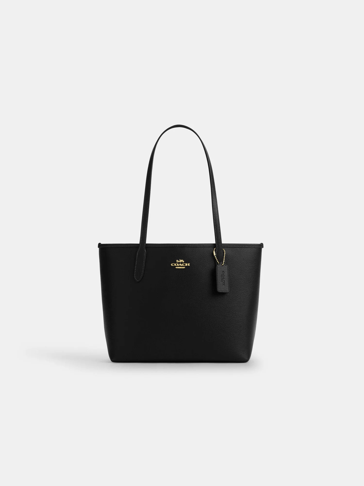 Сумка-тоут Coach Medium City из зернёной кожи — 7
