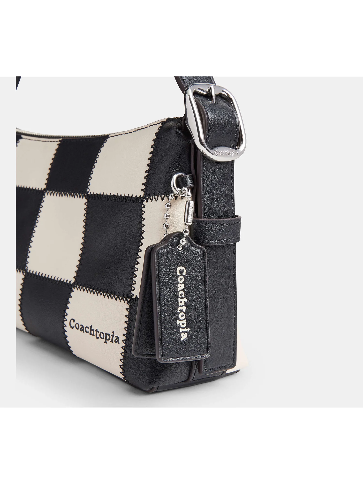 Компактная сумка на плечо Coach в шахматную клетку — 6