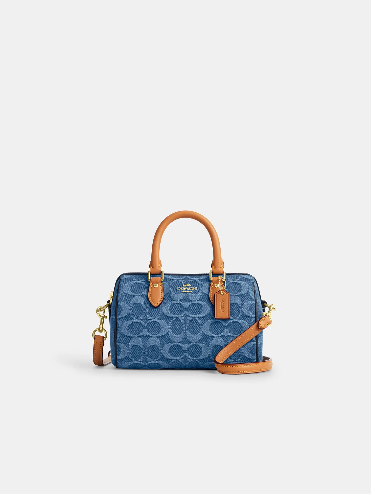 Мини-сумка кросс-боди Coach Rowan из джинсовой ткани Signature — 6