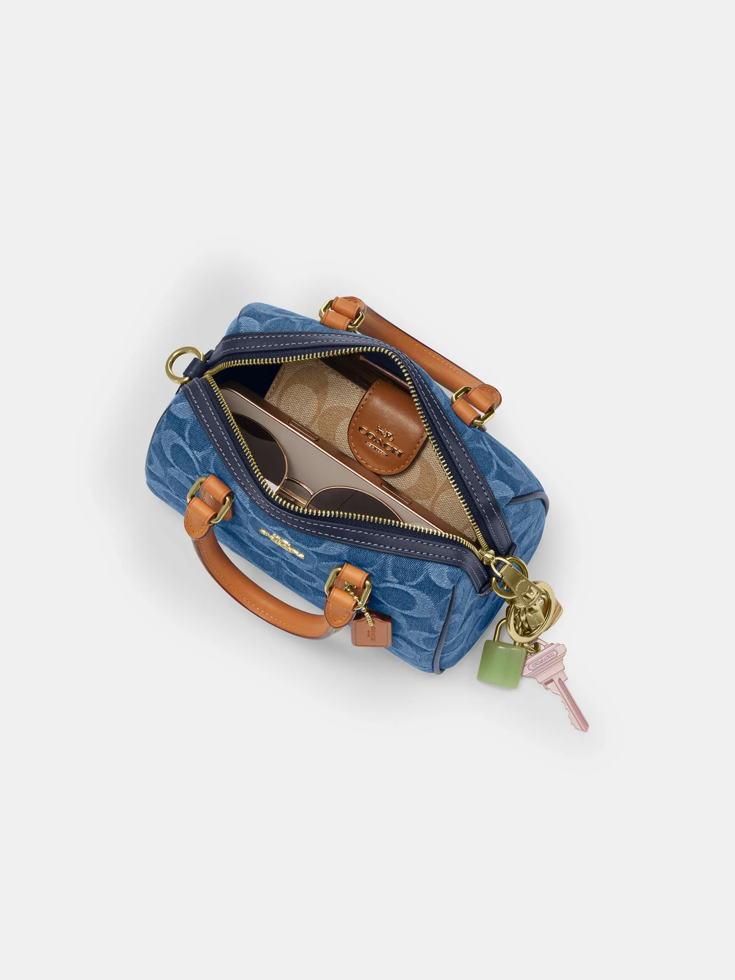 Мини-сумка кросс-боди Coach Rowan из джинсовой ткани Signature — 10