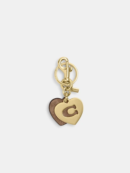 Брелок для сумки Coach «Сердца» из фирменного текстиля