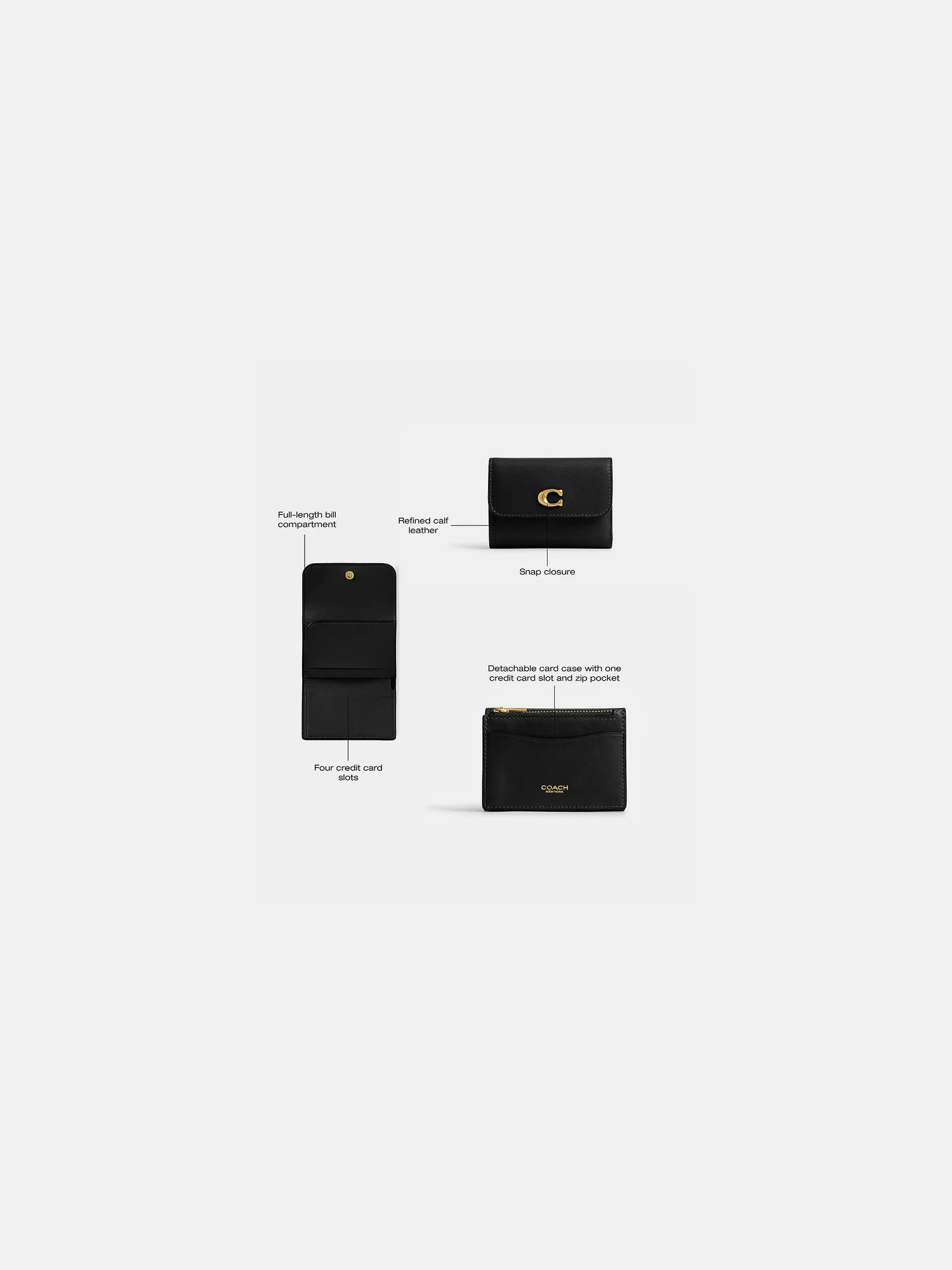 Женский кожаный кошелек Coach Essential Card Holder — 11