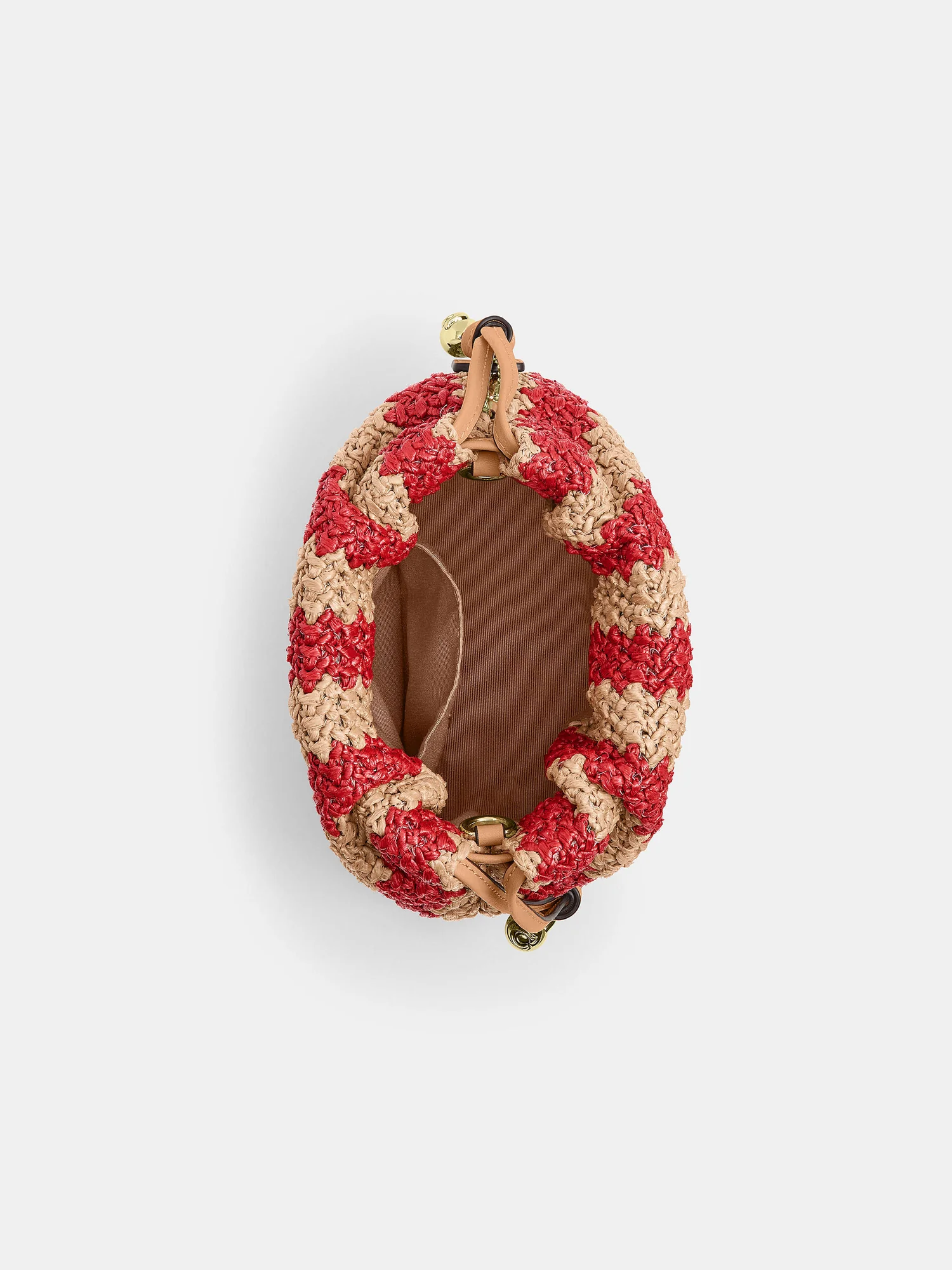 Мини-сумка Coach Faye на кулиске в полоску — 10