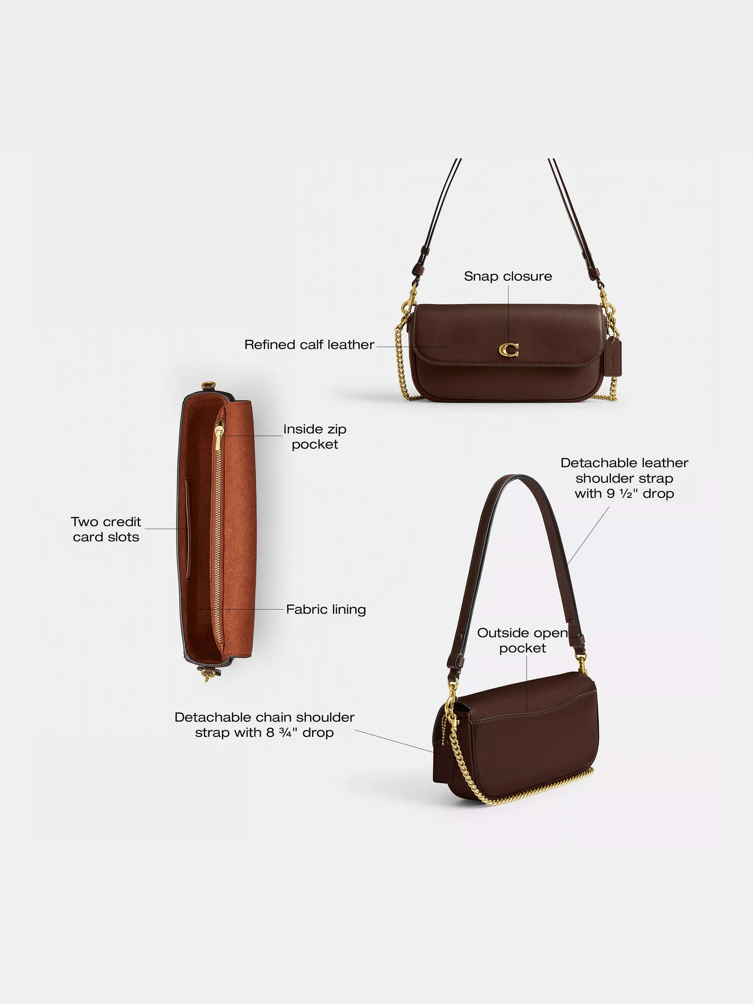Сумка Coach Brook Flap с цепочкой — 15