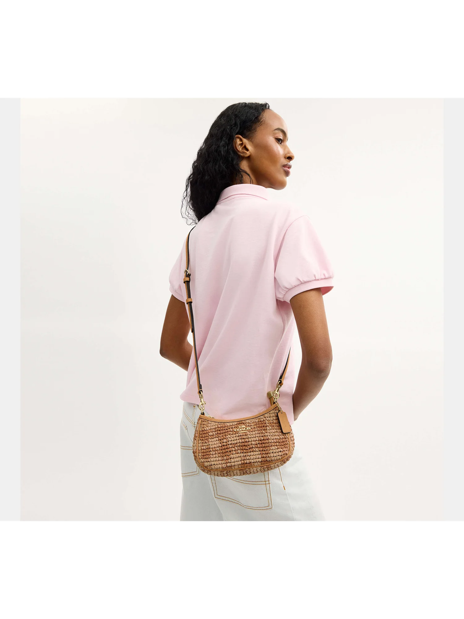 Мини-сумка кроссбоди Coach Teri с принтом гингем — 20
