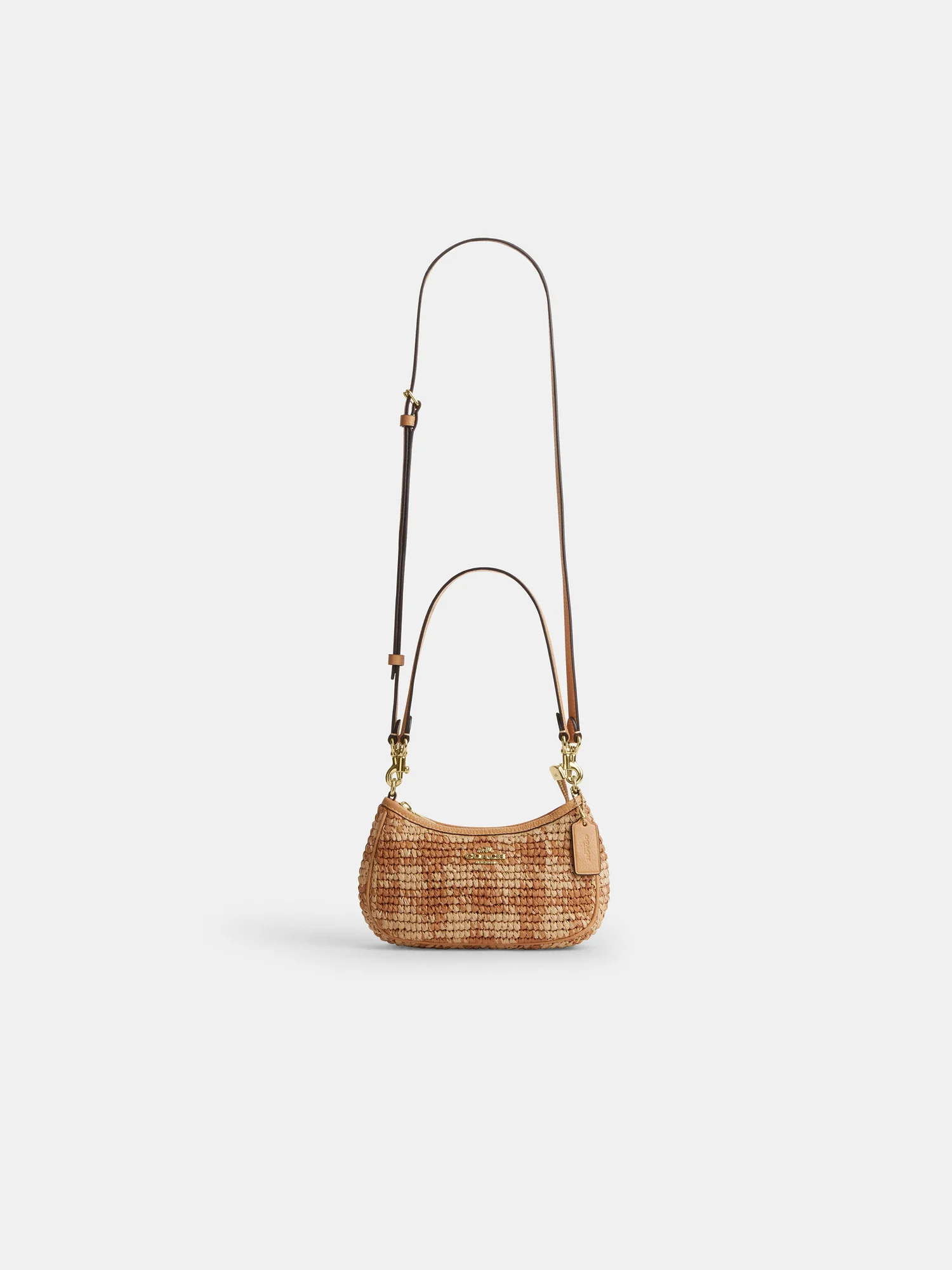 Мини-сумка кроссбоди Coach Teri с принтом гингем — 5