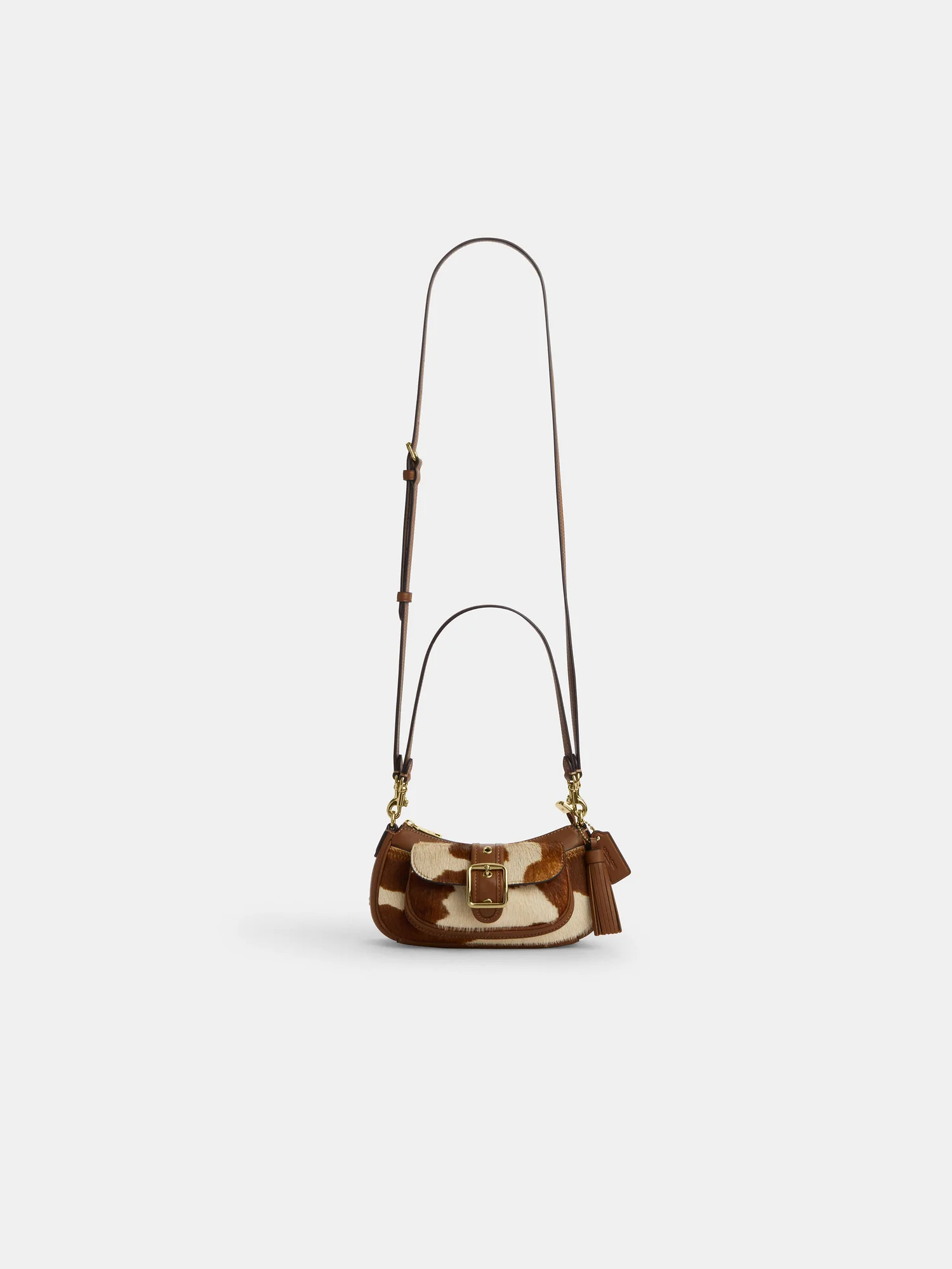 Сумка на плечо Coach Ashton Mini с коровьим принтом — 14