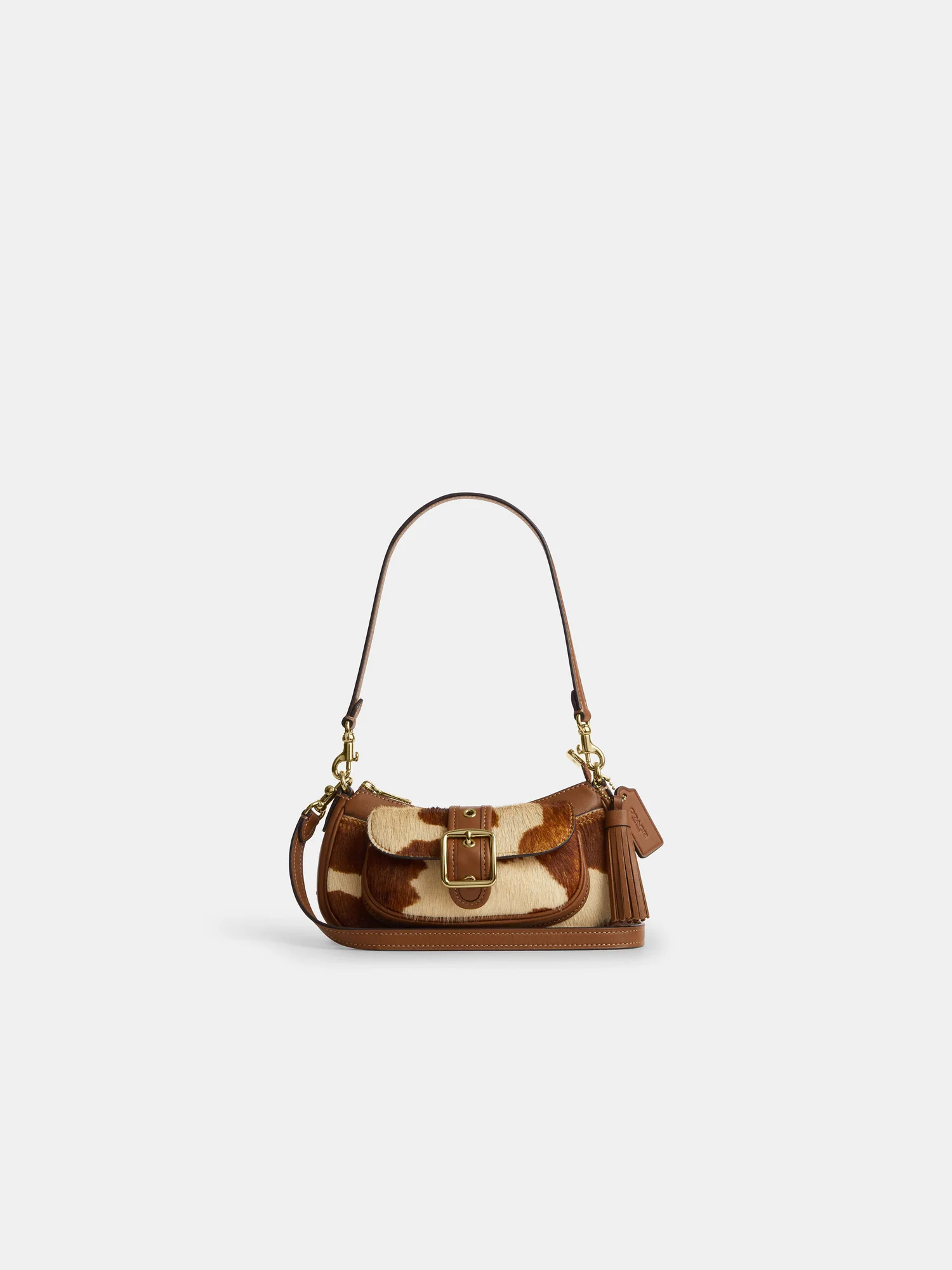 Сумка на плечо Coach Ashton Mini с коровьим принтом — 6