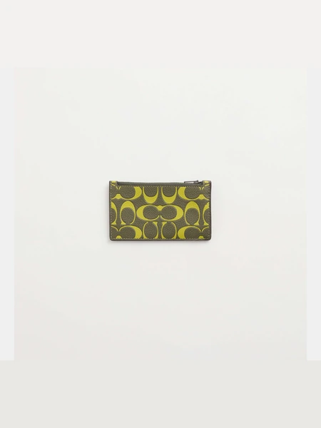 Картхолдер на молнии Coach из фирменной кожи Signature