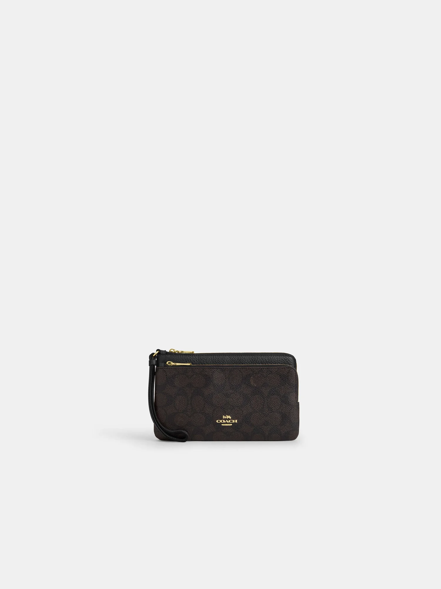 Кошелёк-браслет Coach с двойной молнией из фирменного канваса — 1