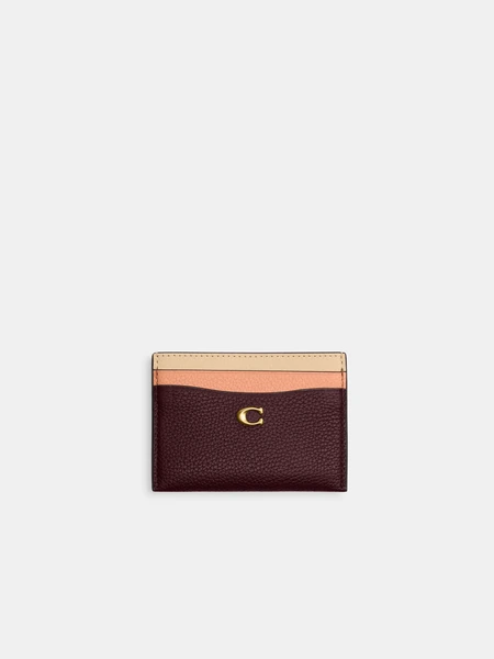 Кожаный картхолдер Coach в стиле колорблок