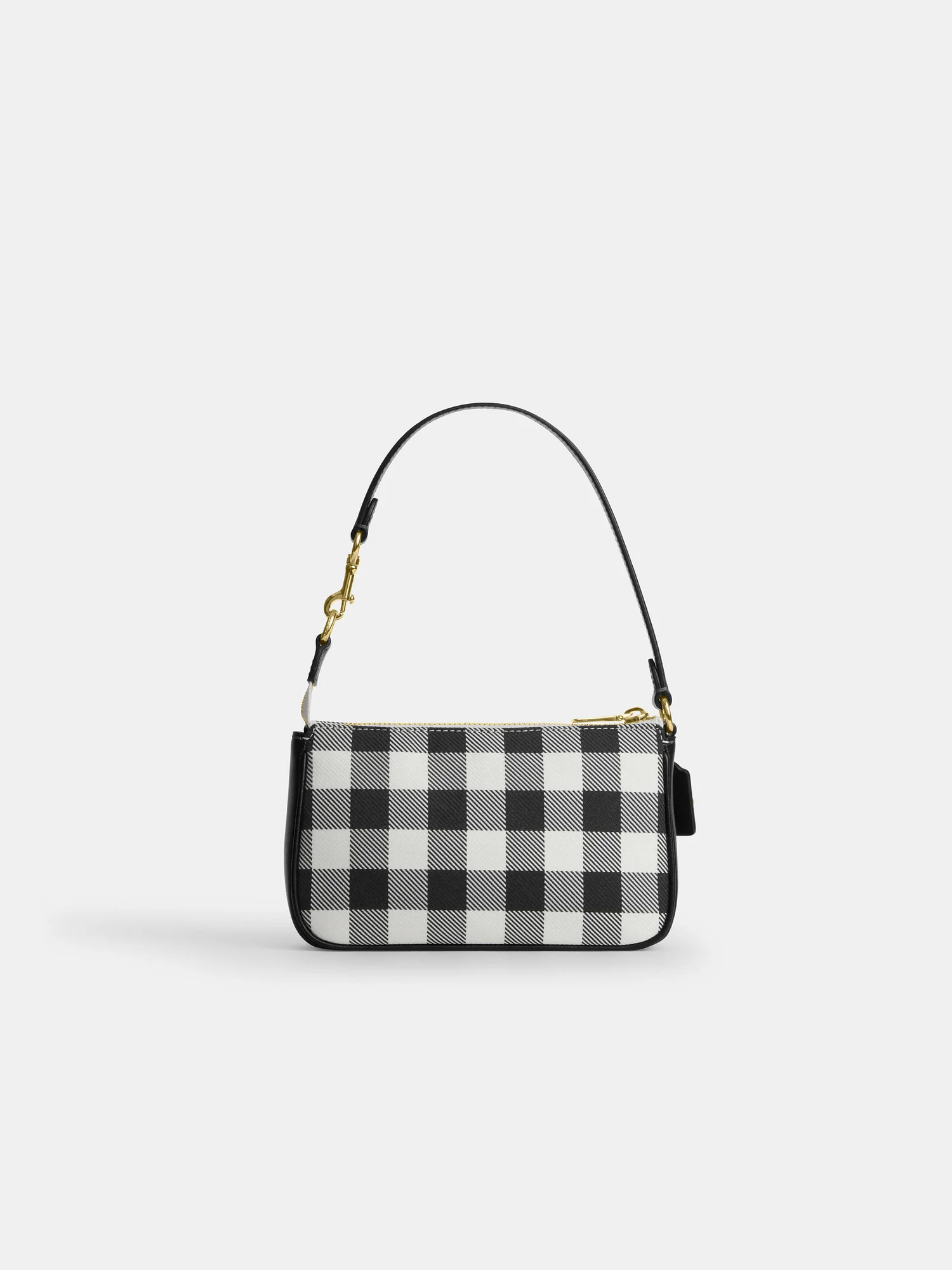Мини-сумка Coach Nolita 19 с принтом гингем и брелоком — 3