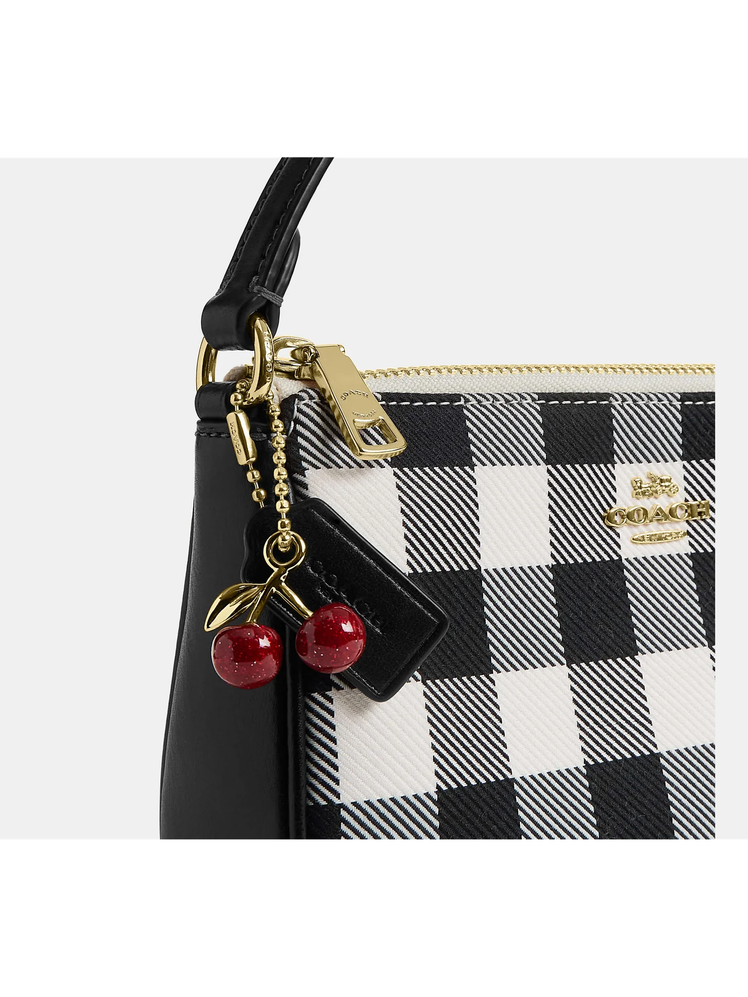 Мини-сумка Coach Nolita 19 с принтом гингем и брелоком — 5