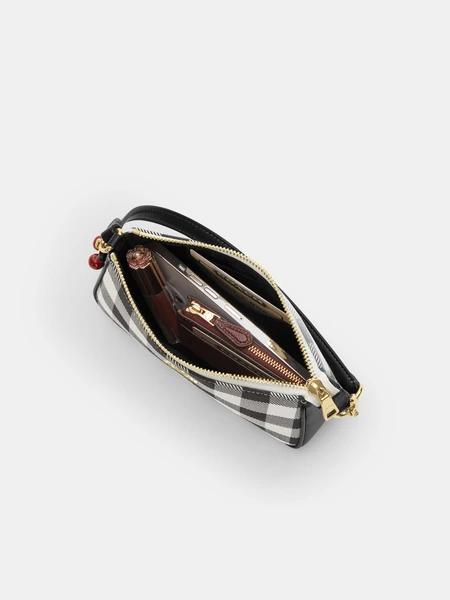 Мини-сумка Coach Nolita 19 с принтом гингем и брелоком