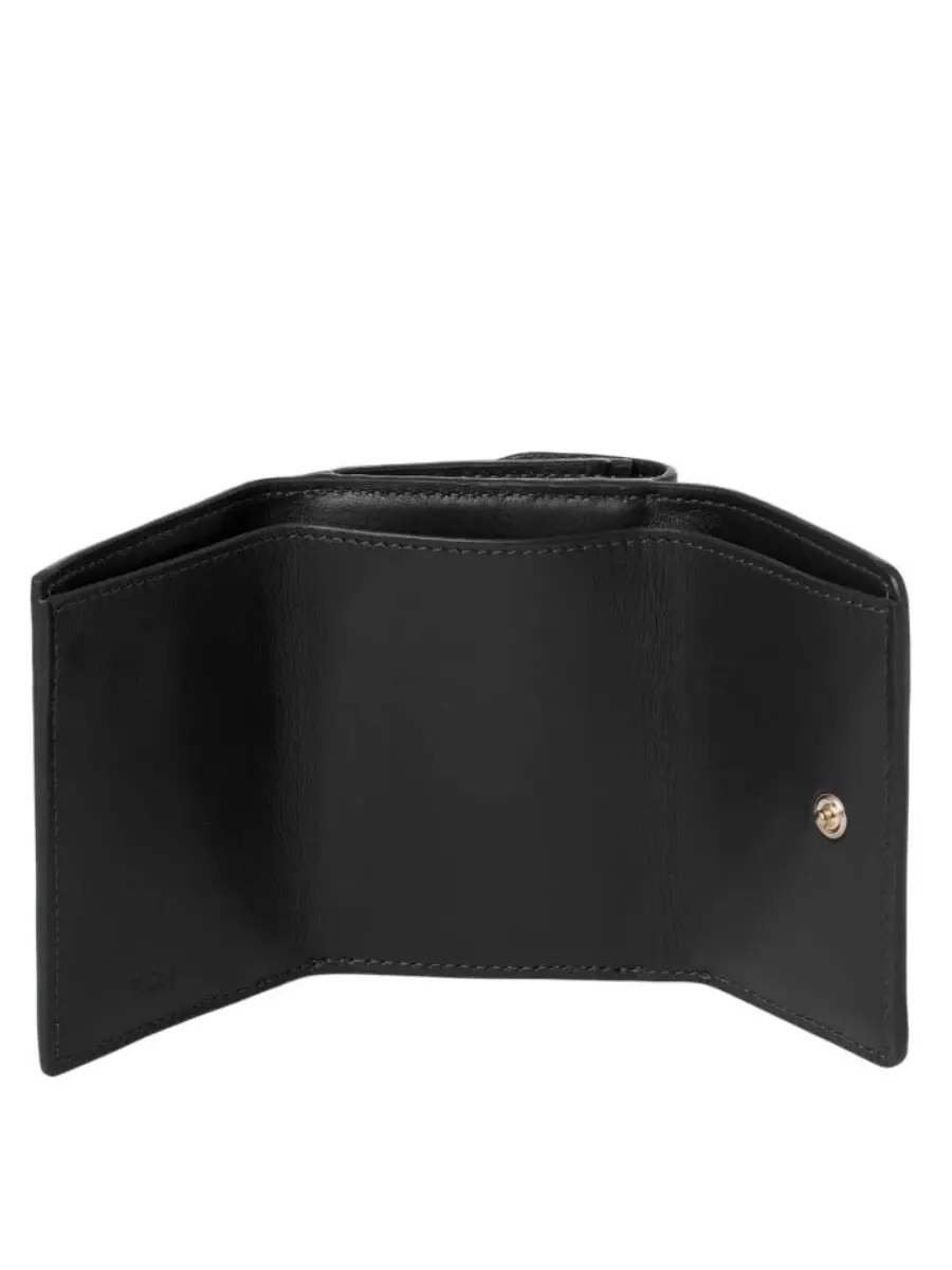 Кошелек Chloé Small с тройным сгибом из кожи — изображение 2 из 3, черный
