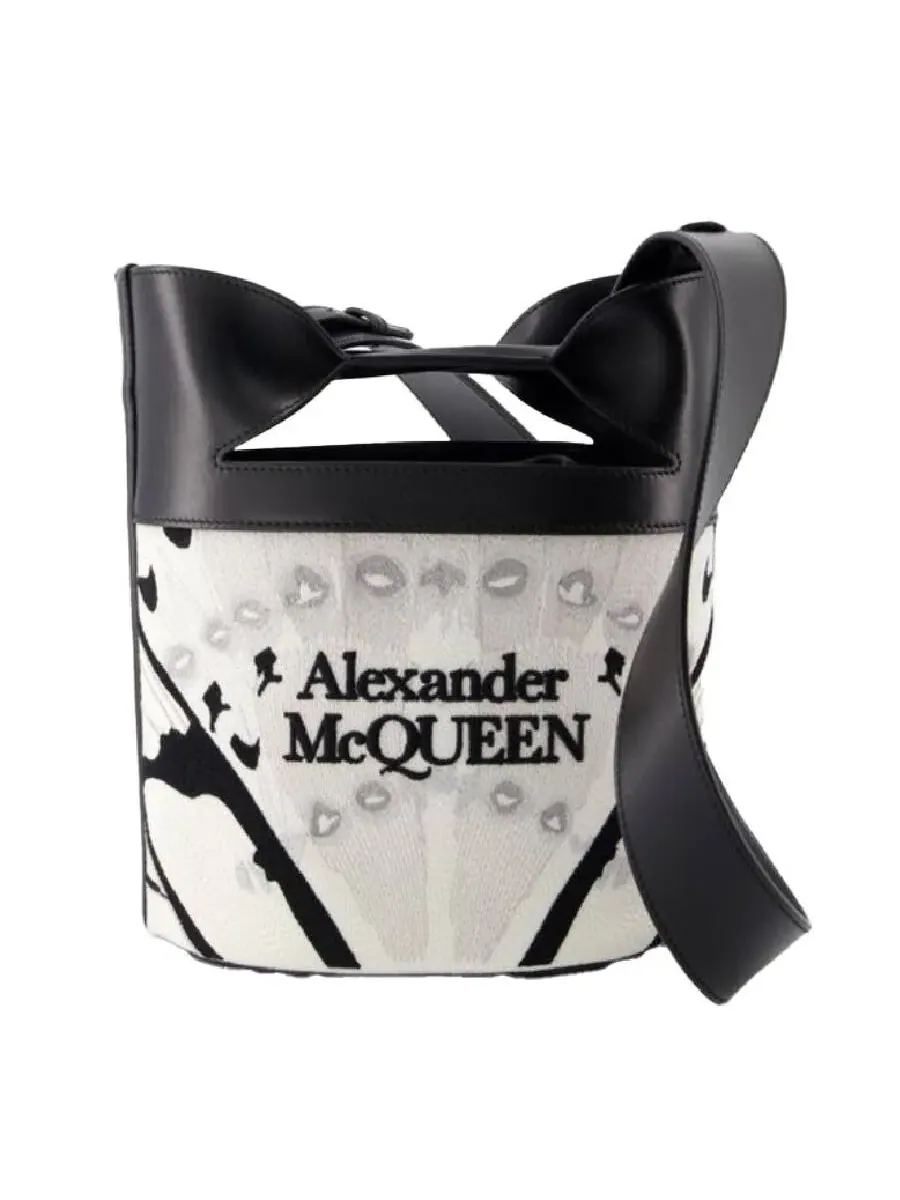Сумка через плечо Alexander McQueen Bucket Bow — черный