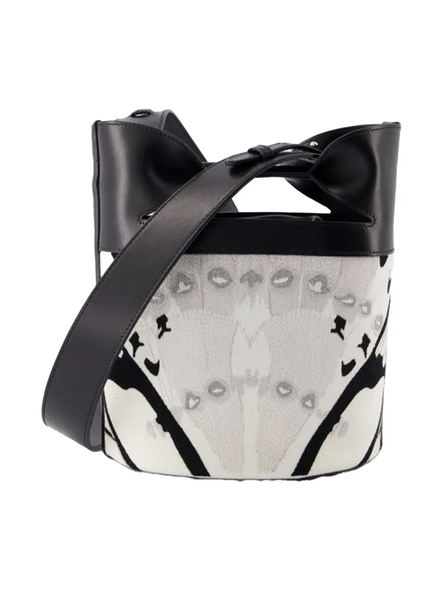 Сумка через плечо Alexander McQueen Bucket Bow — изображение 2 из 4, белый/черный