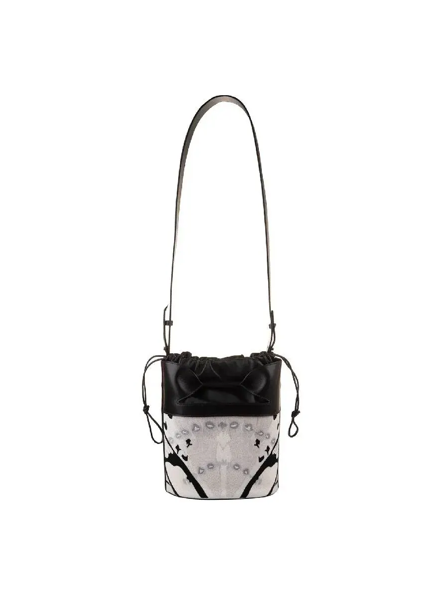 Сумка через плечо Alexander McQueen Bucket Bow — изображение 3 из 4, белый/черный