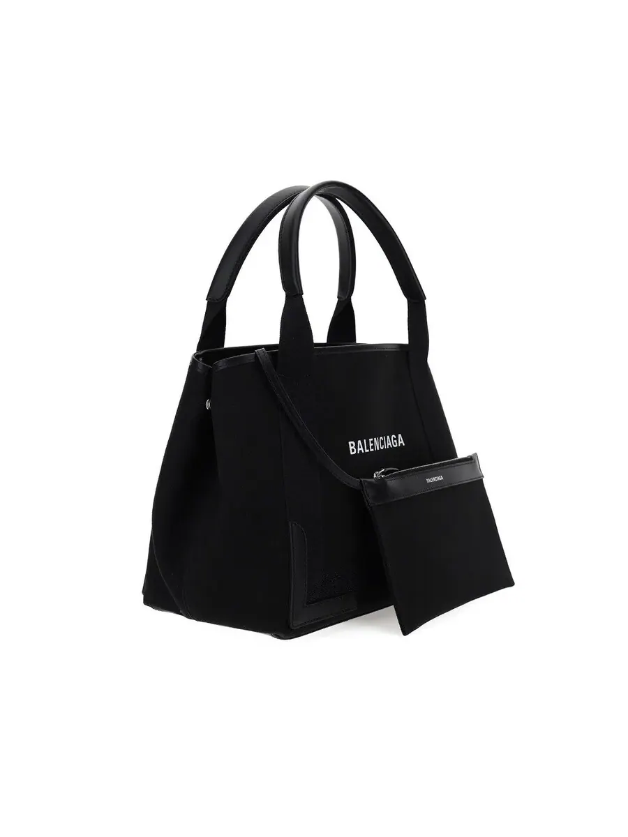 Сумка-тоут Balenciaga Small Cabas с логотипом — изображение 3 из 3, черный/черный