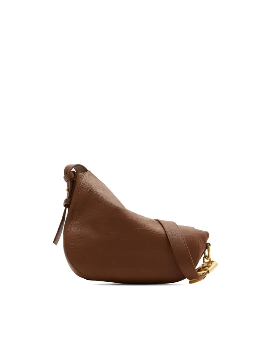 Сумка через плечо Burberry Small Knight из телячьей кожи и замши — изображение 2 из 5, каштанный