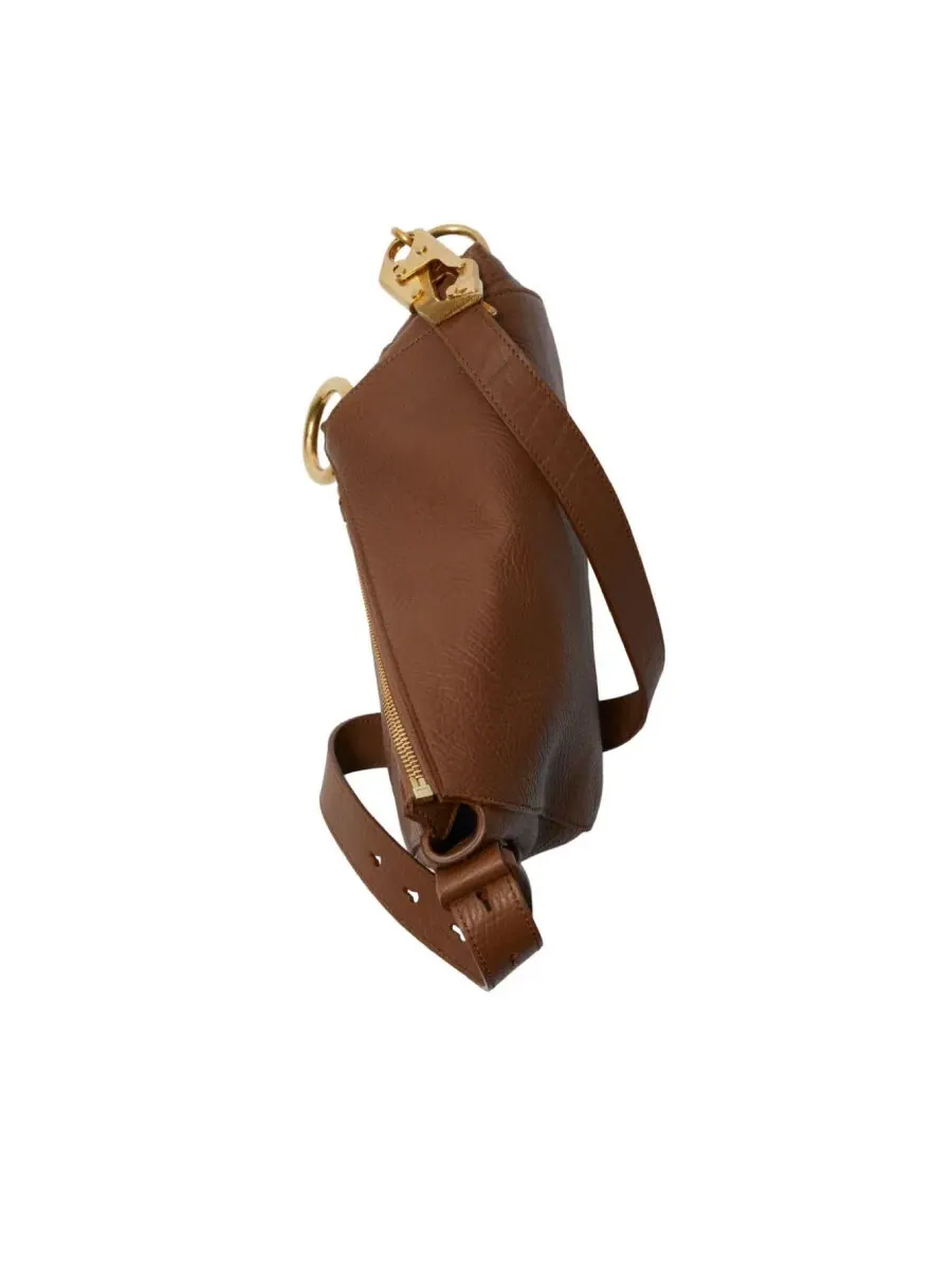 Сумка через плечо Burberry Small Knight из телячьей кожи и замши — изображение 4 из 5, каштанный