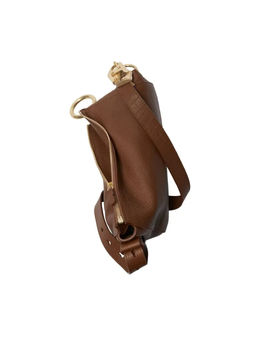 Сумка через плечо Burberry Small Knight из телячьей кожи и замши — изображение 5 из 5, каштанный