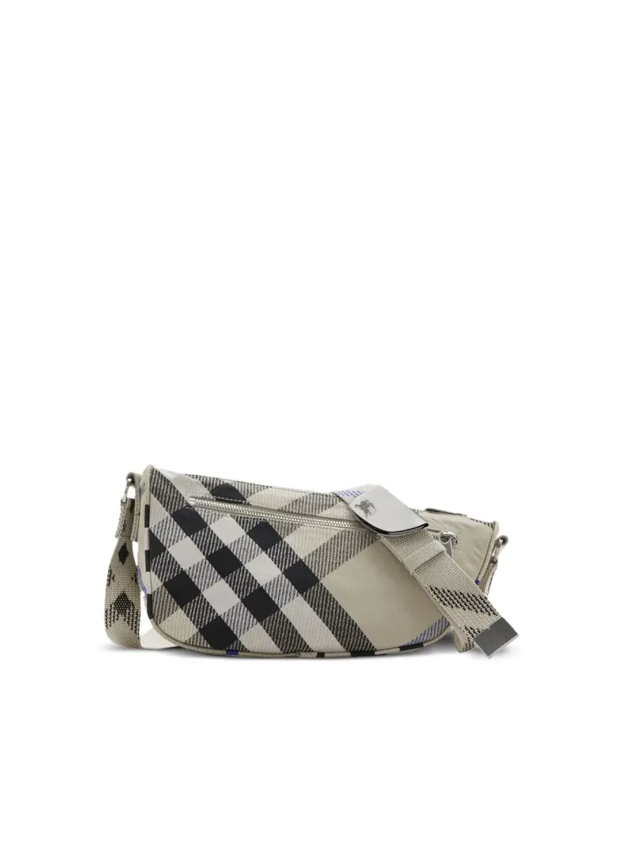 Маленькая сумка-мессенджер Burberry с клетчатым узором и щитом