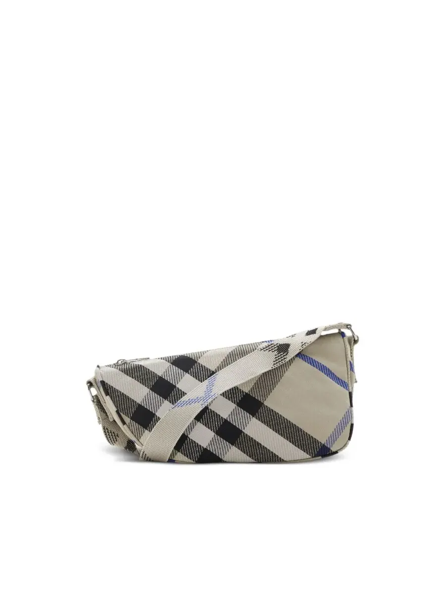 Маленькая сумка-мессенджер Burberry с клетчатым узором и щитом — 2