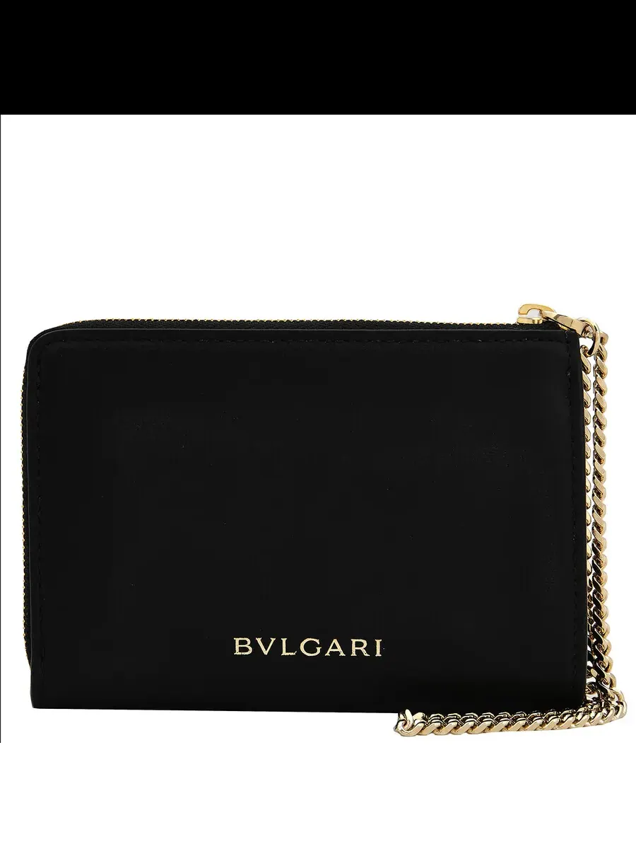 Кожаный держатель для карт Bvlgari Black Serpenti Forever с молнией — изображение 4 из 5, черный