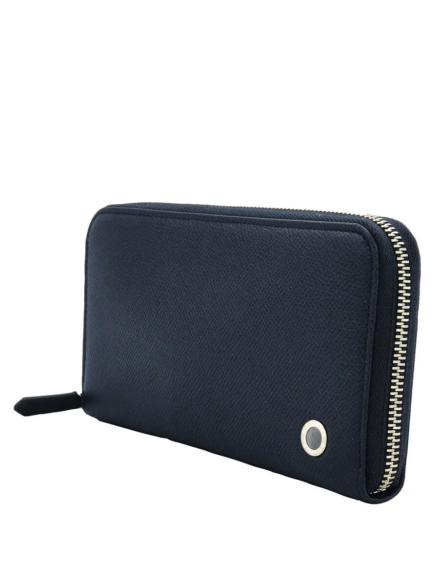 Кошелек Bvlgari Blue Leather на молнии — изображение 2 из 4, синий