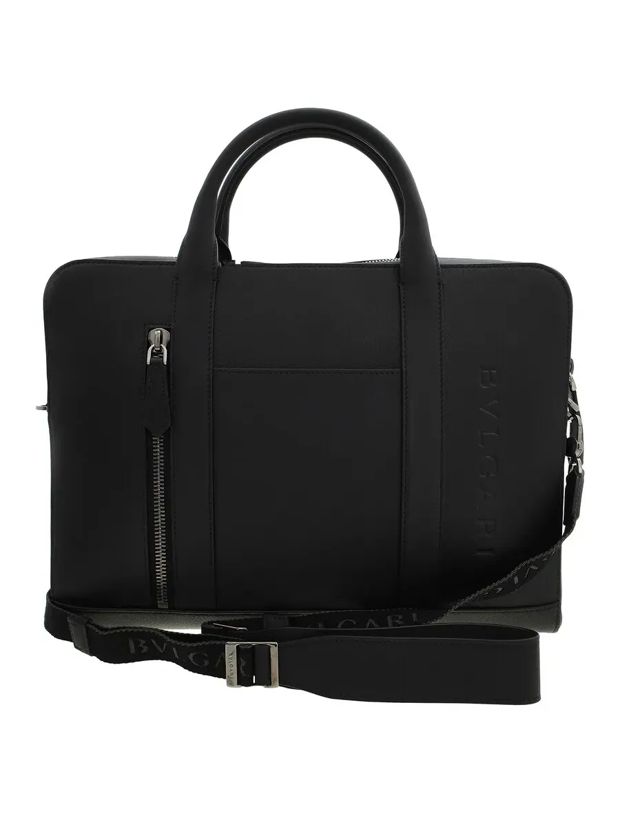 Мужской портфель Bvlgari из телячьей кожи — 3