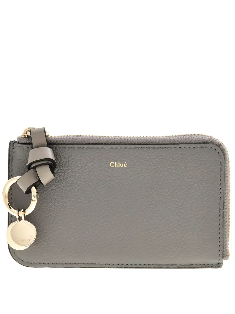 Компактный тройной кошелек Chloé Alphabet — серый